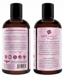 Sliquid Organics Water-Based Lube - Aloe Vera Leaf Infused with Organic Oils & Botanicals, Natural Lubricating Gel for Women/Men/Couples, Unscented, 8.5 Fl Oz 8.5 Fl Oz (Pack of 1) 9 71UpjaoAwZL