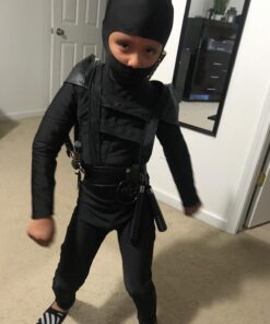 Morph Kids Ninja Costume for Boys, Ninja Costumes for Boys, Kid Ninja Costume for Boy, Boys Ninja Halloween Costumes for Boys Medium Black 14 71Ur3Qd4uPL