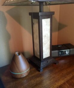 Pure Enrichment PureSpa Natural Essential Oil Diffuser (Natural) – 200ml Water Tank Lasts Up to 10 Hours with Soft Color-Changing Lights and Auto Safety Shut-Off Wood 29 71Ur87LPSBL