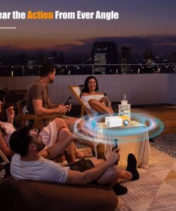 Meer Mini Projector,Portable Movie Projector,Smart Home Projector,Neat Projector for iOS,Android,Windows,PS5,Laptop,TV-Stick,Compatible with HDMI,USB,Audio,TF Card,AV and Remote Control YG300 36 71UrJoiuZBL
