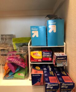 DecoBros Kitchen Wrap Organizer Rack,White (Small/Standard, 2-1/2" Box) White 32 71UtZbR8RaL