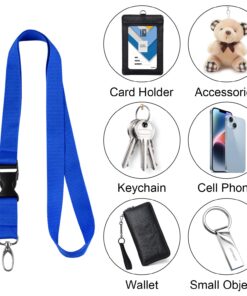 Wisdompro Office Lanyard Premium Polyster Neck Lanyard with J-Hook & Detachable Buckle For Phones, Camera, iPod, Key, ID Name Tag Badge Holder And Other Portable Staff - Red / Black / Blue, - 3pcs, 23" 3pack(red, Black & Blue) 12 71Uugf6cqYL