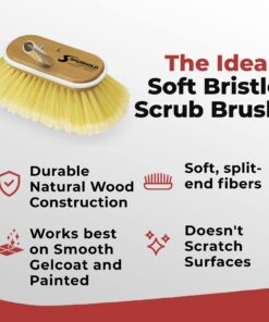 Alternative view of Shurhold 955 6 Inch Medium Bristle Brush, Deck Brush with Yellow Polystyrene Bristles Medium, Yellow