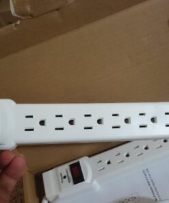 Amazon Basics Rectangular 6-Outlet, 200 Joule Surge Protector Power Strip, 2 Foot, White - Pack of 2 37 71Uvf4k5RFL