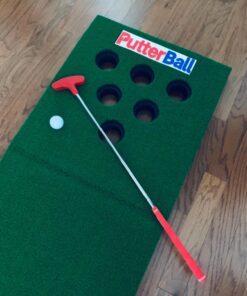 PutterBall Golf Pong Game Set The Original - Includes 2 Putters, 2 Golf Balls, Green Putting Pong Golf Mat & Golf Hole Covers - Best Backyard Party Golf Game Set 24 71UvkSA4lCL