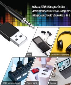 Coomoors USB to 3.5mm Jack Audio Adapter, Male AUX Audio Jack to USB 2.0 Male Charge Cable Adapter Cord for iPod Shuffle MP3 Player Headphones Speakers and Other Devices(3.3FT) 1 9 71UwU7SxGiL