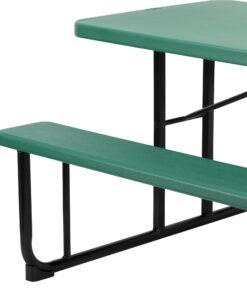 Norwood Commercial Furniture Blow- Molded Plastic Picnic Table, Green/Black, NOR-PTBM7260-6-10, 72"D x 57"W x 30"H 1-(Pack) 36 71UwzVmNRXL