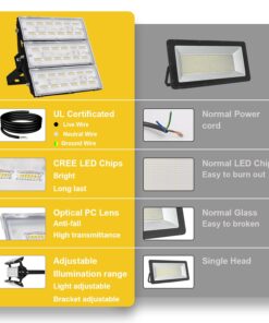 WERISE 300W LED Flood Light Outdoor, 33480lm 6000K Super Bright Yard Security Lights IP66 Waterproof Outdoor Work Lights, Adjustable Heads, Great for Garden,Yard, Parking Lot Cool White 9 71Ux4syG3IL