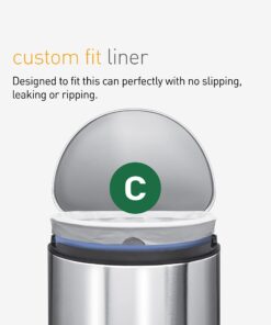 simplehuman Trash Can Liner C, 10-12 Liters/2.6-3.2 Gallons, 20-Count Bags (Pack of 3) 8 71Ux6XTxgkL