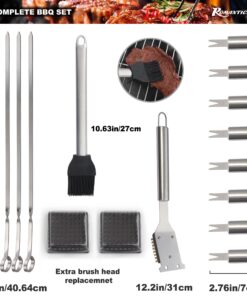 ROMANTICIST Complete Grill Accessories Kit - The Very Best Grill Gift on Birthday Wedding - Professional 21PC BBQ Accessories Set with Case for Outdoor Camping Grilling Smoking SILVER-1 22 71UyRNgG55L