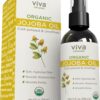 Viva Naturals Jojoba Oil Organic Cold Pressed Unrefined - 100% Pure Jojoba Oil for Skin, Natural Face Moisturizer and Hair Moisturizer, USDA Certified Organic Face Oil for Skin Care DIY, 4 fl. oz 4 Fl Oz (Pack of 1)