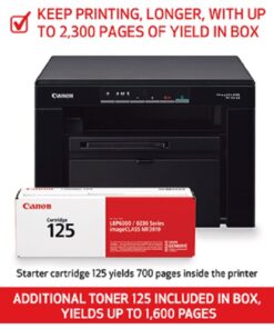 Canon imageCLASS MF3010 VP Wired Monochrome Laser Printer with Scanner, USB Cable included, Black 20 71V QnFBE3L