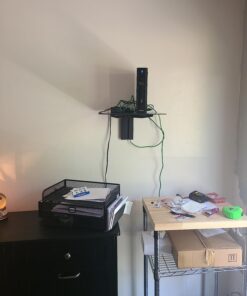 WALI Floating Entertainment Center Shelves, Holds Up to 17.6lbs, TV Shelf with Strengthened Tempered Glasses for DVD Players, Cable Boxes, Games Consoles, TV Accessories (CS201B), 1 Shelf, Black 1-Shelf 34 71V RPQYveL