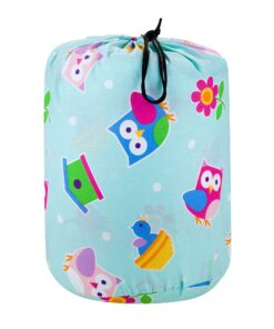 Wildkin Kids Sleeping Bags for Boys and Girls, Measures 57 x 30 x 1.5 Inches, Cotton Blend Materials Sleeping Bag for Kids, Ideal Size for Parties, Camping & Overnight Travel (Birdie) Birdie 15 71V09LmM7KL