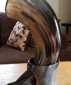AleHorn Viking Horn Mug with Stand | Viking Drinking Horn Mug, Viking Cup | Handcrafted Tankard Mug, Viking Beer Mug | Viking Drinking Cup | Viking Mugs | Horn Cup - Viking Mug | Polished 20 oz XL - 20oz 48 71V0CJ9Hx3L