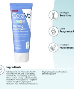 CeraVe Diaper Rash Cream | Baby Healing Ointment for Extra Dry, Cracked Skin | Diaper Cream with Ceramides & Vitamin E | Lanolin, Fragrance, Paraben, Dye, Phthalates & Sulfate Free | 3 Ounce 33 71V0EQbxtmL