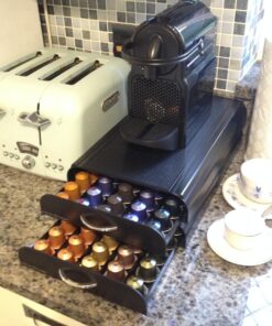 Mind Reader Nespresso Compatible Capsule Drawer, Countertop Organizer Coffee Pod Holder, Storage, 9.25" L x 15" W x 2" H, 9.21 x 15.94 x 2.36, Black 44 71V0FeULFDL