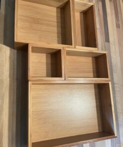 Seville Classics Bamboo Premium Organizer Storage Bins for Kitchen Silverware, Pantry, Closet, Office Desk, Pens, Utensils, Makeup, K Cup, Bamboo, Bin Set (5 Piece) Bin Set (5 Piece) 30 71V0Mgrlb7L