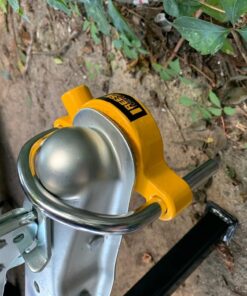 REESE Towpower 72783 Coupler Lock, Adjustable Storage Security, Heavy-Duty Steel, Yellow and Chrome 32 71V0jcejP4L