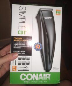 ConairMAN Simple Cut, Hair Clippers for Men, 12-piece Home Hair Cutting Kit 33 71V18BPhg7L