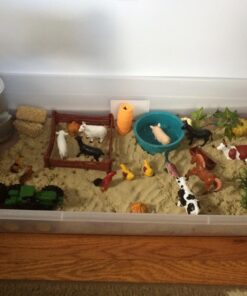 SCS Direct Farm Animal Toy Action Figure Set - 50 Pieces with 16 Different Barnyard Animals and Accessories - Includes Cows, Horses, Chickens, Pigs, Sheep & More - Great for School Projects & Dioramas 37 71V1MbHg3gL