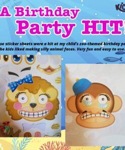 Kicko Make-a-Zoo Animal Sticker Book -12 Pack - Stickers for Kids - Useful in Arts, Parties, Birthdays, Party Favors, Crafts, School, Daycare, Christmas 16 71V1hWSZfQL