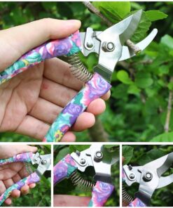 Garden Tools Set, JUMPHIGH 10 Pieces Gardening Tools with Purple Floral Print, Ergonomic Handle Trowel Rake Weeder Pruner Shears Sprayer, Garden Hand Tools with Carrying Case Gardening Gifts for Women 25 71V2Avr0KQL