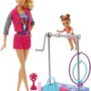 Barbie Gymnastics Playset with Barbie Coach Doll, Small Doll, Spinning Bar, Hoops, Ribbon & 5+ Accessories 7 71V2dXp66QL