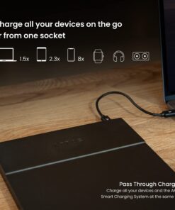 ARROE App-Enabled Laptop Power Bank 20000mAh with Accessories: USB-C PD 60W Wall Charger, International Adaptor Plugs & Laptop Connectors - Smart Charging System for All Devices 29 71V4DitRO1S