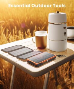 FEELLE Solar Charger Power Bank - 27000mAh Solar Power Bank 22.5W Fast Charging Portable Phone Charger PD QC 4.0 External Battery Pack USB C in/Output with 4 Solar Panels for Phone Outdoor Orange 13 71V4JspQKLL