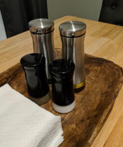 CHEFVANTAGE Salt and Pepper Shakers Set with Adjustable Holes - Black 31 71V6l2CBkbL