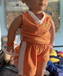 Dress Along Dolly Basketball Uniform Outfit for 18" Girl Dolls (8 Piece Set) - Includes Premium Handmade Doll Clothes & Accessories- Costume Sports Apparel for Doll, Gift for Girls Kids Birthday 25 71V6xpHfuHL