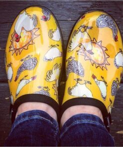 Sloggers Waterproof Garden Shoe for Women – Outdoor Slip-On Rain and Garden Clogs with Premium Comfort Support Insole 9 Chickens Daffodil Yellow 27 71V7QSD9JgL