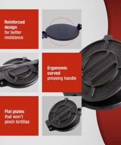 Victoria Cast Iron Tortilla Press, Tortilla and Roti Maker, Made in Colombia, 8 Inches 8" 36 71V7keimoL