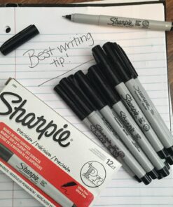 SHARPIE Permanent Markers, Ultra Fine Point, Black, 12 Count 37 71V8XQqURmL