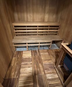 Bare Decor EZ-Floor Interlocking Flooring Tiles in Solid Teak Wood Oiled Finish (Set of 10), Long 9 Slat 10 sq ft 43 71V8epu6giL