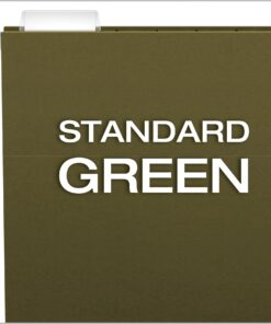 Pendaflex Hanging File Folders, Letter Size, Standard Green, 1/5-Cut Adjustable Tabs, 25 Per Box (81602), Standard Green - 1/5 Tabs 1/5 Cut 20 71V92njsnL