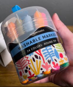 Amazon Basics Washable Round Tip Assorted School Marker Pens, Pack of 24 Colors 42 71VAnfsJG4L
