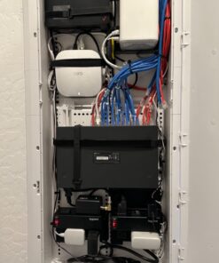 Legrand - OnQ Universal Wall Mounting Plate, Secure Devices in Structured Media Enclosure, Cable Management Box, 2 Velcro Hook and Loop Straps, Recessed Media Box to Organize Cable, Black, 36489601 Half Width Universal 19 71VAtHrBsUL