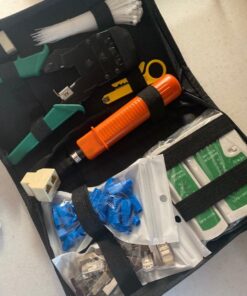 SGILE 9-in-1 Portable Crimping Tool Kit, 8P8C 6P6C 4P4C Connectors, RJ11/RJ12/RJ45 Cat5 Cat5e Network/Phone Cable Tester, Black 33 71VBg5yYiJL