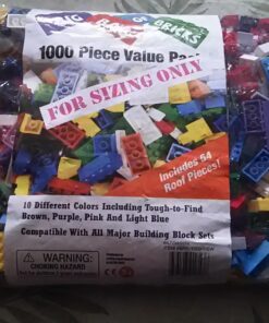 SCS Direct Building Block Bricks- Set of 1000 Pc Bulk Set-10 with 54 Roof Pieces- Compatible & Tight Fit with All Major Brands- Great for Activity Tables, Creativity & School Projects 47 71VCFVLCStL