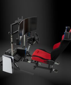 OpenWheeler GEN3 Racing Wheel Simulator Stand Cockpit Red on Black, Video Game Controller, Fits All Logitech G923, G920, Thrustmaster, Fanatec Wheels, Compatible with Xbox One, PS4, PC Platforms. 45 71VCo9vmOvL