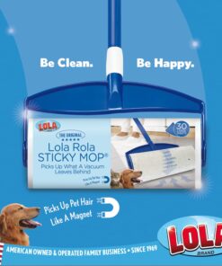 Lola Rola Sticky Mop Refills | Traps Dirt, Dust, and Hair | Pet Hair Remover & Cleaner | Giant Adhesive Roller | 30 Large Adhesive Floor & Carpet Cleaner Roller Mop Perforated Sheets | 1 Pack Mop Refill - Pack of 1 13 71VDKUuUEL