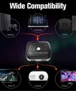 Fosmon 4K HDMI Switch 2 in 1 Out 4K@60Hz, 2-Port Bi-Directional HDMI 2.0 Switcher Splitter Hub UHD 3D HD 1080p HDCP, for HDTV, PS5/4, Xbox, Apple TV 2-Port / 4K@60Hz 21 71VDoEe6G9L