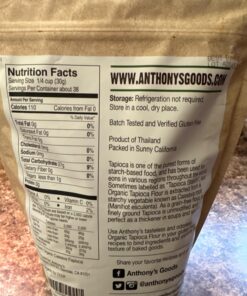 Anthony's Organic Tapioca Flour Starch, 2.5 lb, Gluten Free & Non GMO 2.5 Pound (Pack of 1) 30 71VDqnlhcOL