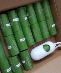 Amazon Basics Dog Poop Bags With Dispenser and Leash Clip, Brazilian Mango Scented, 270 Count, 18 Pack of 15, 13 Inch x 9 Inch 270 Bags 26 71VFZdvetTL