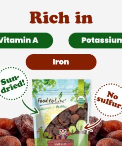 Organic Dried Apricots, 1 Pound – Non-GMO, Kosher, Unsulfured, Raw, Vegan, Bulk 13 71VFtAE HvL