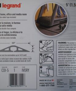 C2G Legrand Overfloor Duct, Ivory, (60 Inches) Wiremold Floor Management Kit, Corduct, Cord Protector, Wire Organizer and Hider, Rubber Cable Cover and Concealer, CDI-5, 5 Feet 5 ft 33 71VG4p6HGVL