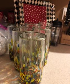 Novica Colorful Handblown Glass Highball Cocktail (Set of 6) 23 71VI5UUX1eL