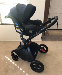 Hot Mom Baby Stroller: Baby Carriage with Adjustable Seat Height Angle and Four-Wheel Shock Absorption,Reversible,High Landscape and Fashional Pram (Black) Black 59 71VIATDdgVL